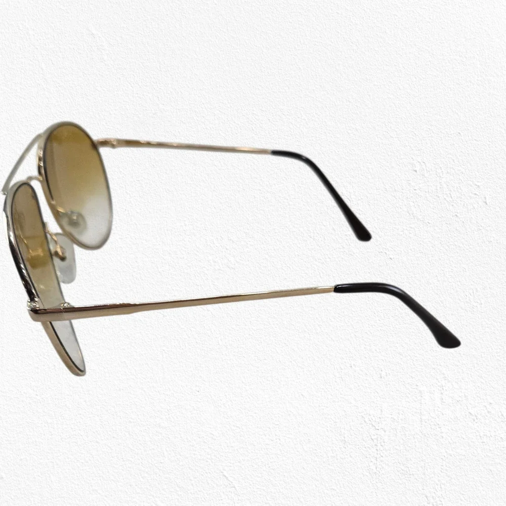 80s Vintage Pierre Cardin Aviator Sunglasses Gold Brown Designer Eyewear w/ Case